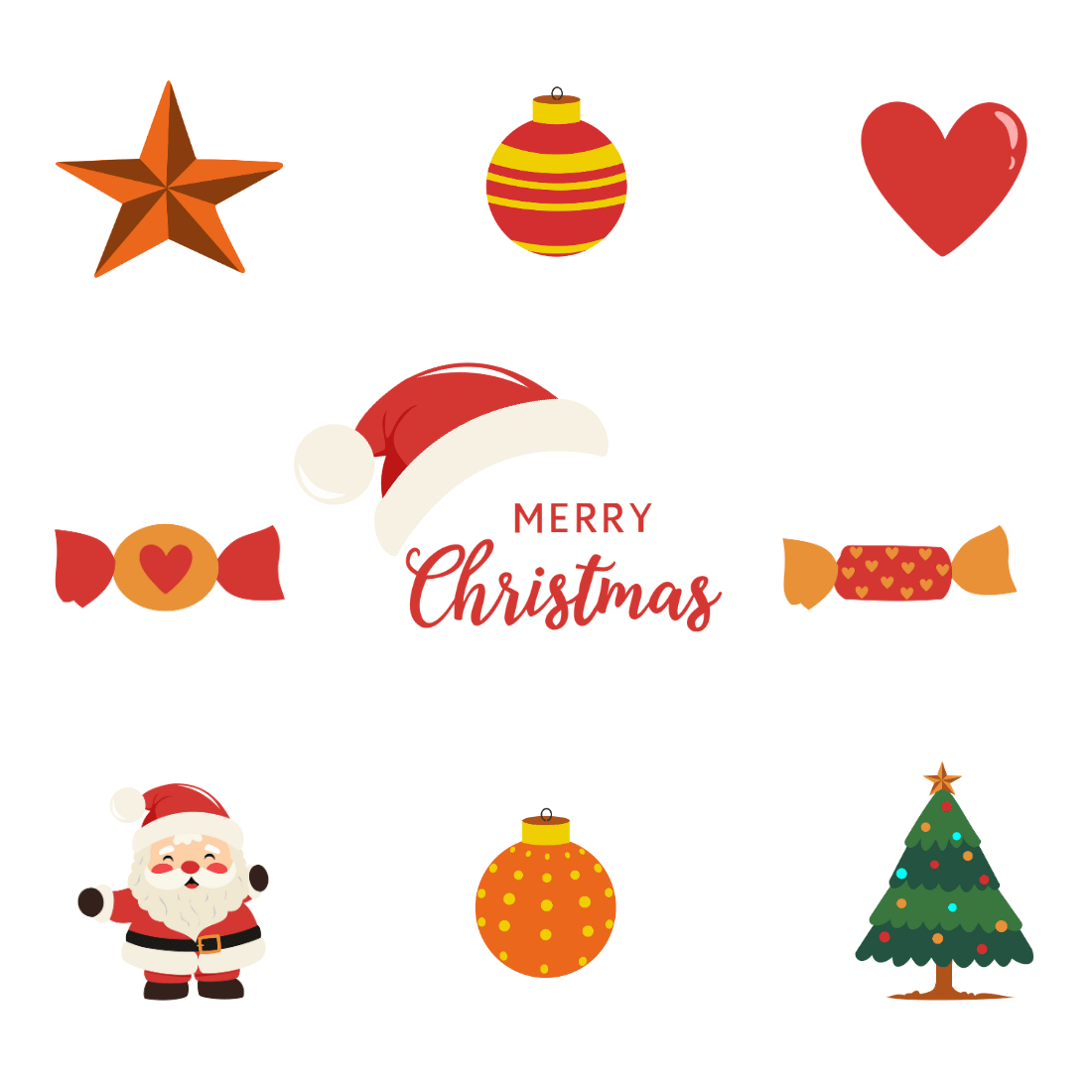 Cute Christmas Clipart preview image.