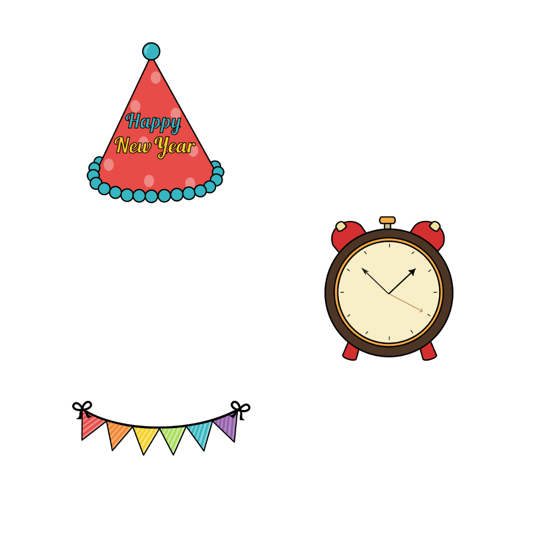 New Year Clipart Bundle preview image.