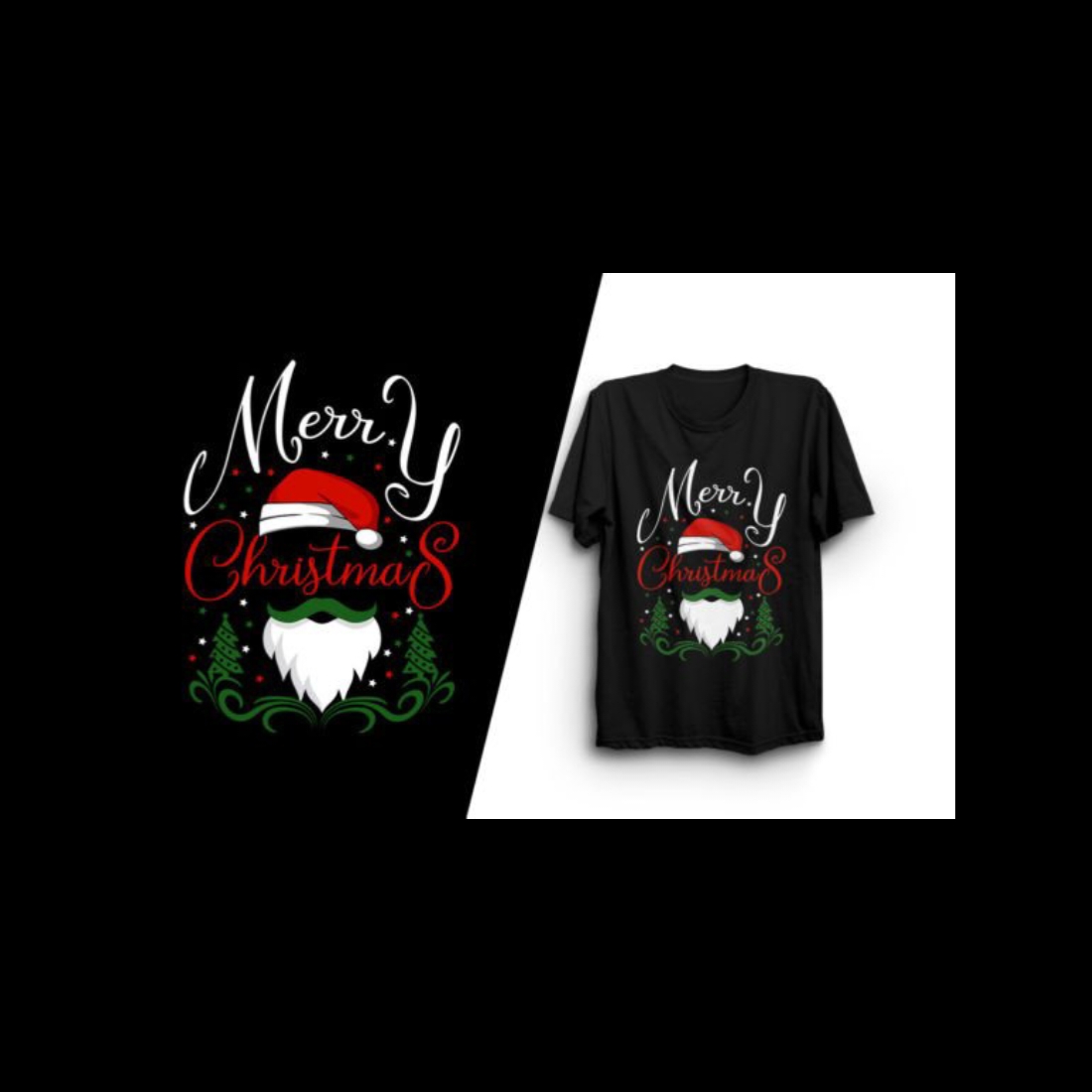 New Christmas T Shirt Bundle Design preview image.