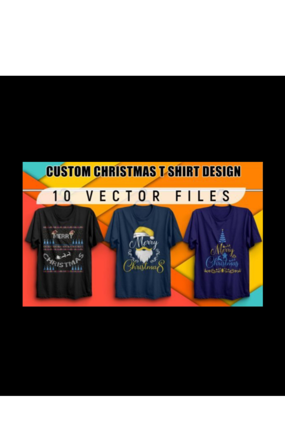 New Christmas T Shirt Bundle Design pinterest preview image.