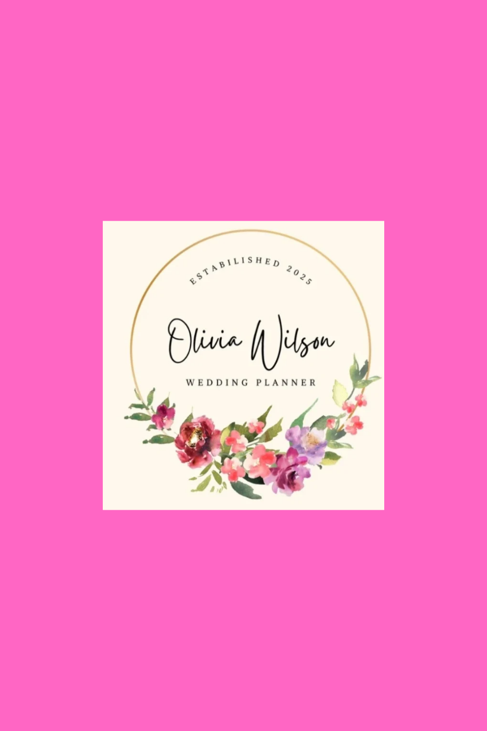 Wedding planner logos pinterest preview image.