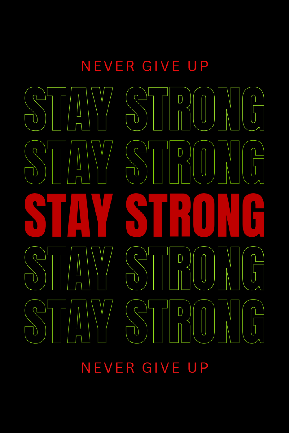 Stay strong motivational tshirt design pinterest preview image.