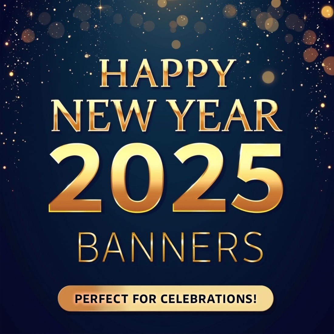 20 Banners of Happy New Year 2025 celebration holiday, 20 classic banners preview image.