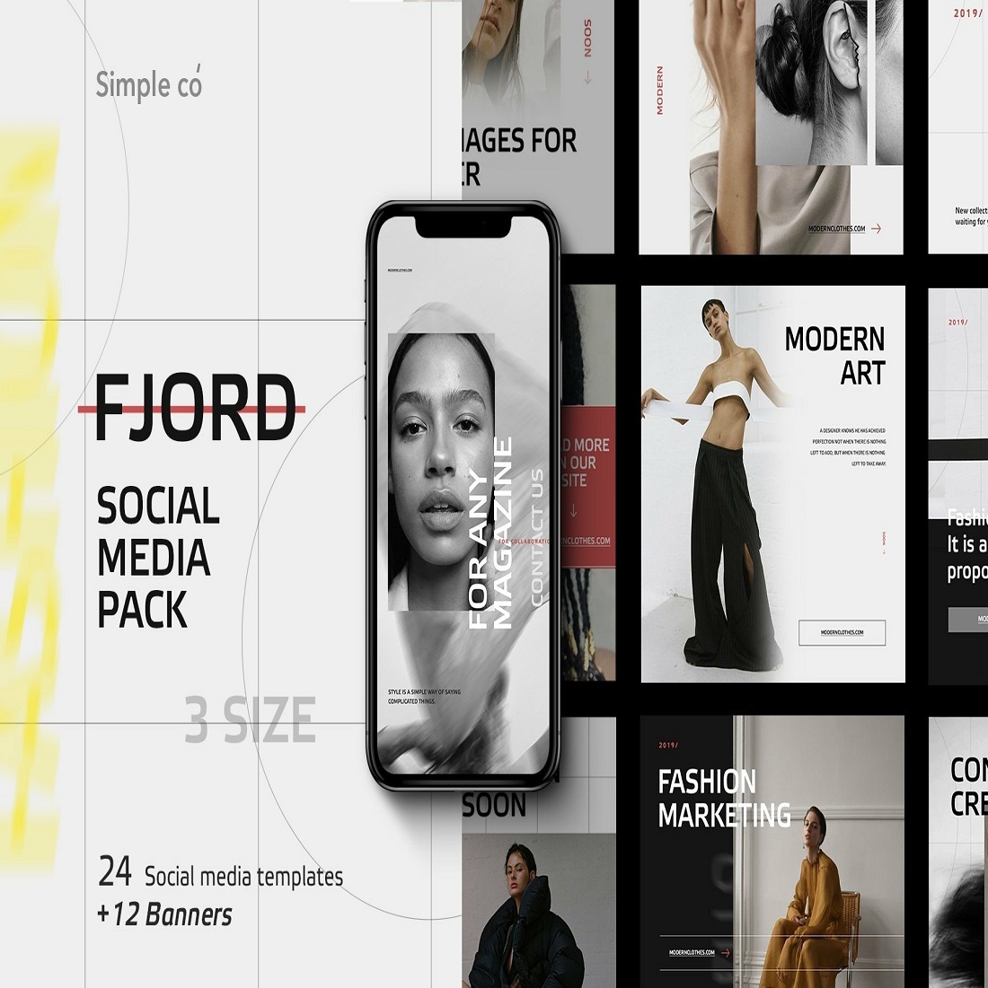 Fjord Social Media Pack preview image.