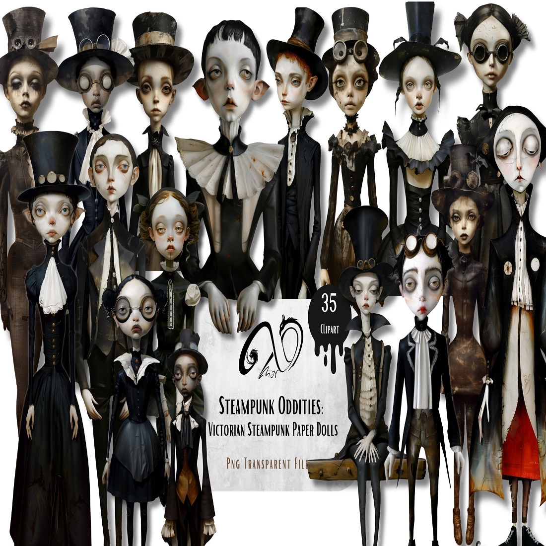 21 steampunk oddities paper dolls 301