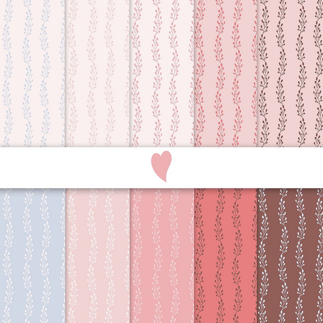 Blushing dawn seamless paper patterns preview image.