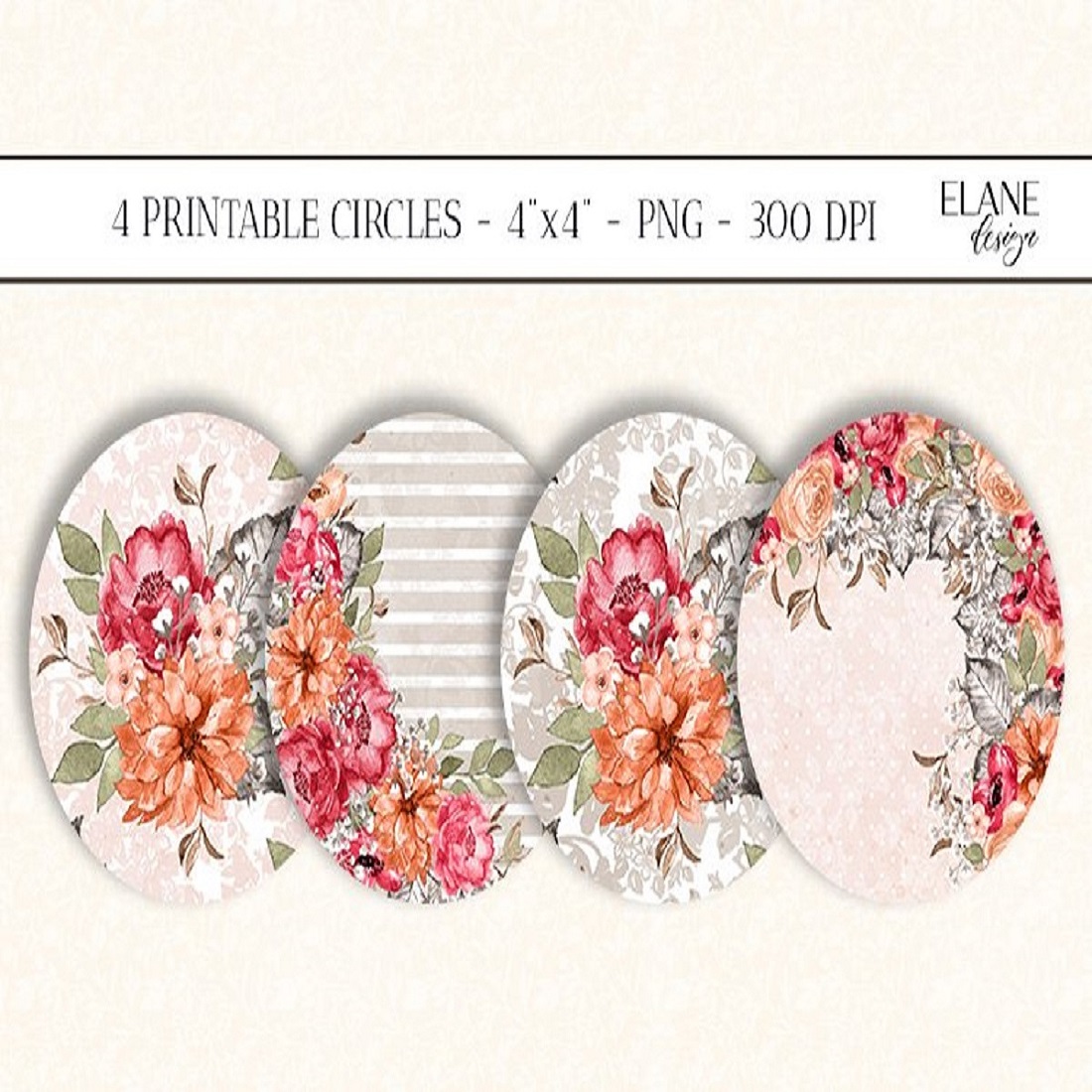 24 floral round coasters keychain circles 4 png 242