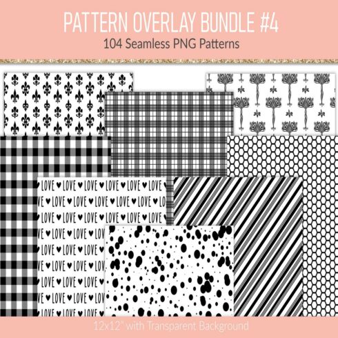 Pattern overlays, seamless PNG paper designs cover image.