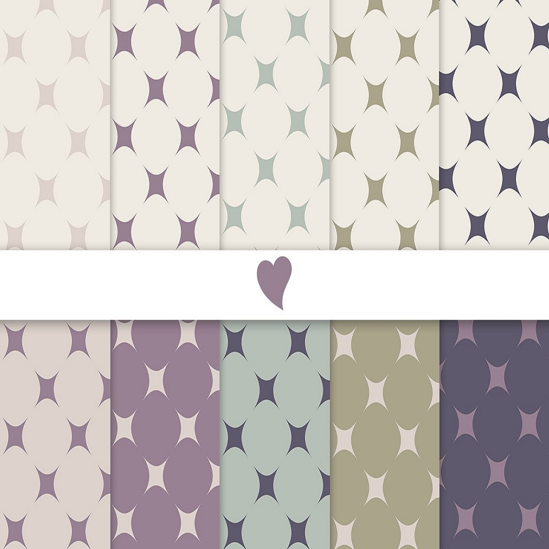 Patterns Smoky plum and olive seamless paper patterns preview image.