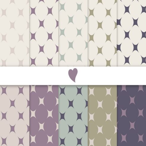 Smoky plum and olive seamless paper patterns cover image.