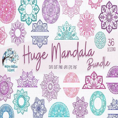 Huge Mandala Bundle 36 Mandala SVG Cut Files cover image.