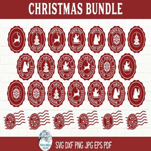 Santa-Mail-Labels-SVG-Bundle-Christmas-Label-Files-Design cover image.