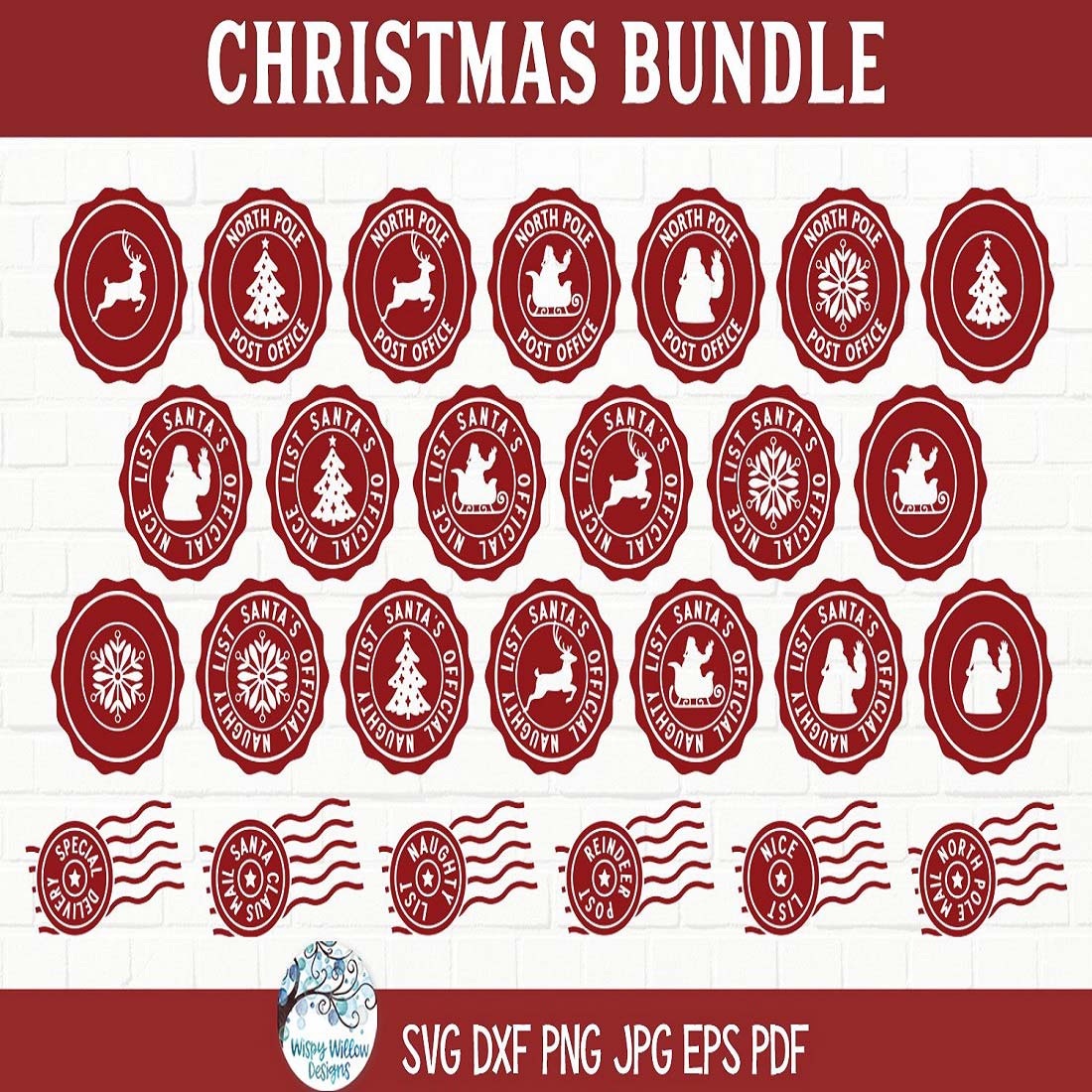 Santa-Mail-Labels-SVG-Bundle-Christmas-Label-Files-Design preview image.