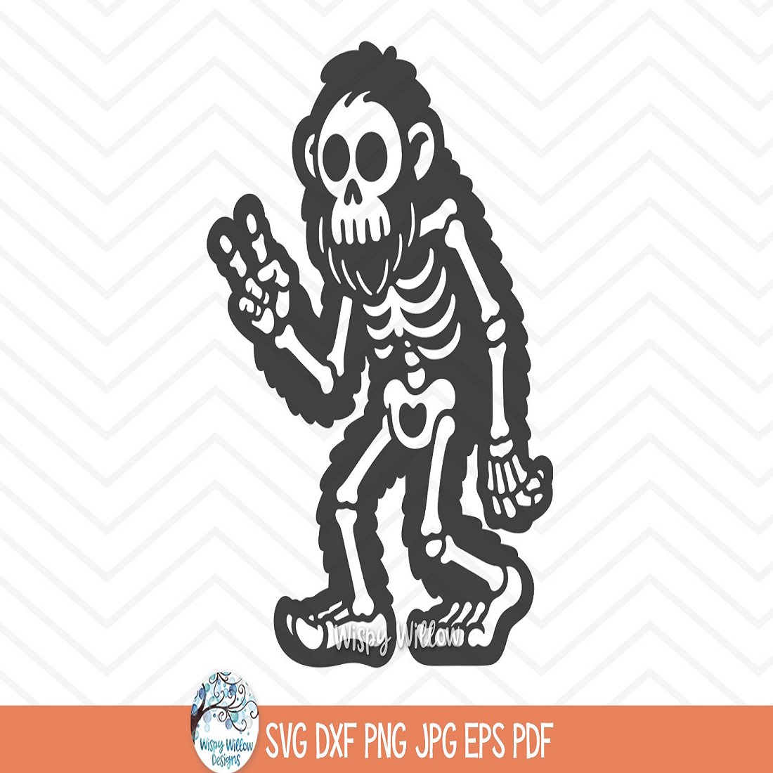 Big Foot Skeleton SVG Mythical Creature Halloween Design cover image.