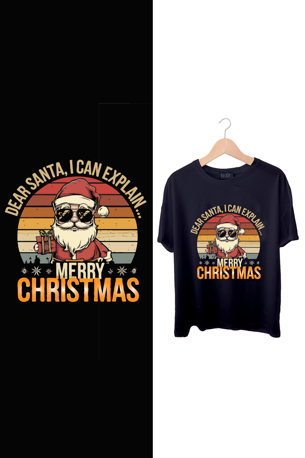 Christmas T-Shirt Design pinterest preview image.