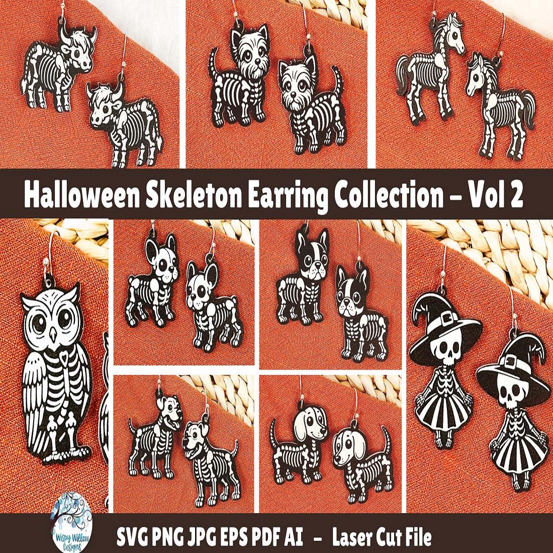 Halloween Skeleton Earring Bundle Vol 2 preview image.