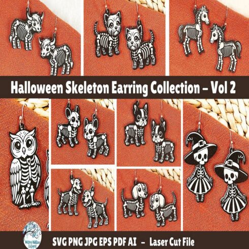 Halloween Skeleton Earring Bundle Vol 2 cover image.