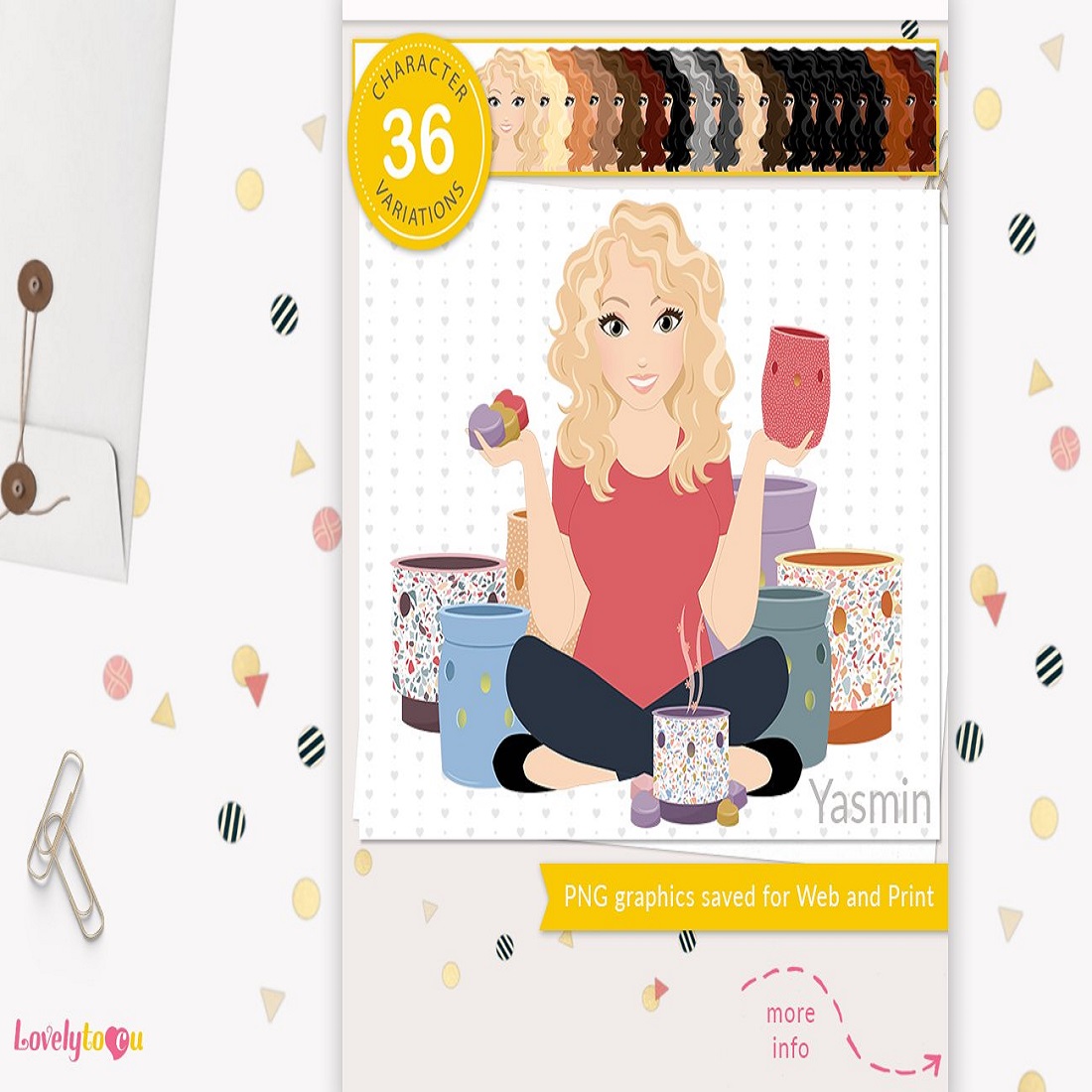 Wax warmer girl clipart, scent burner, LVS24 Yasmin cover image.