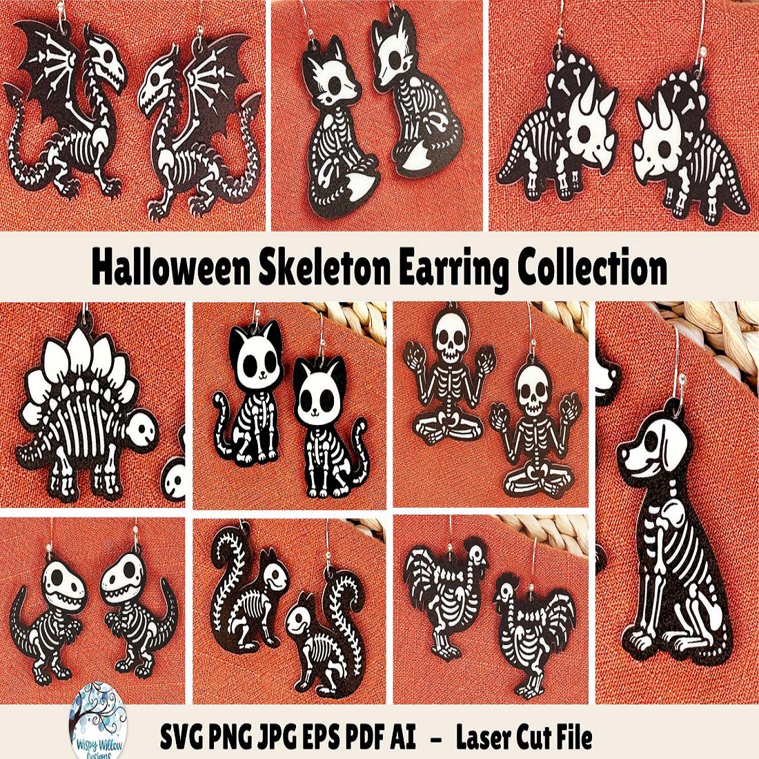 39 halloween skeleton earring bundle 494