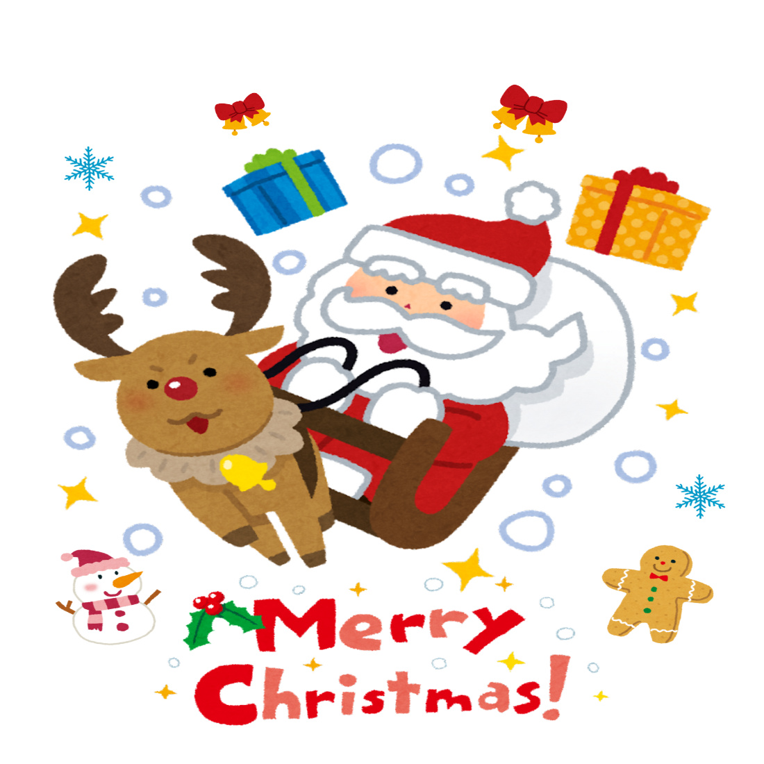 White Illustration Santa Merry Christmas Tshirt preview image.