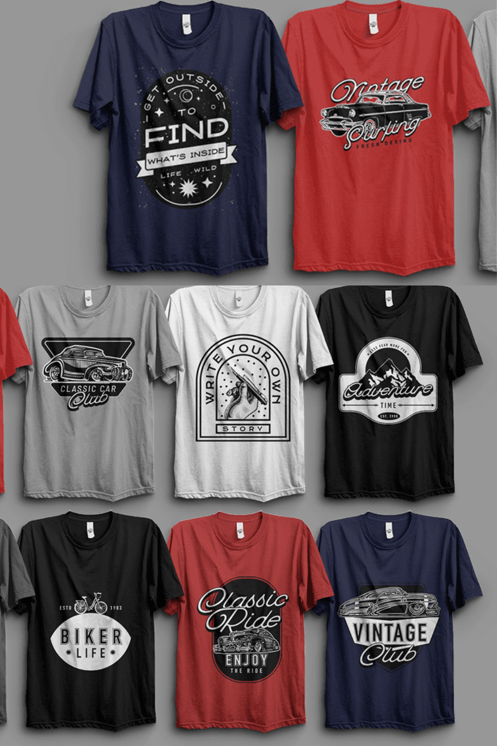 1,00000+ Editable T-shirt Design Bundle pinterest preview image.