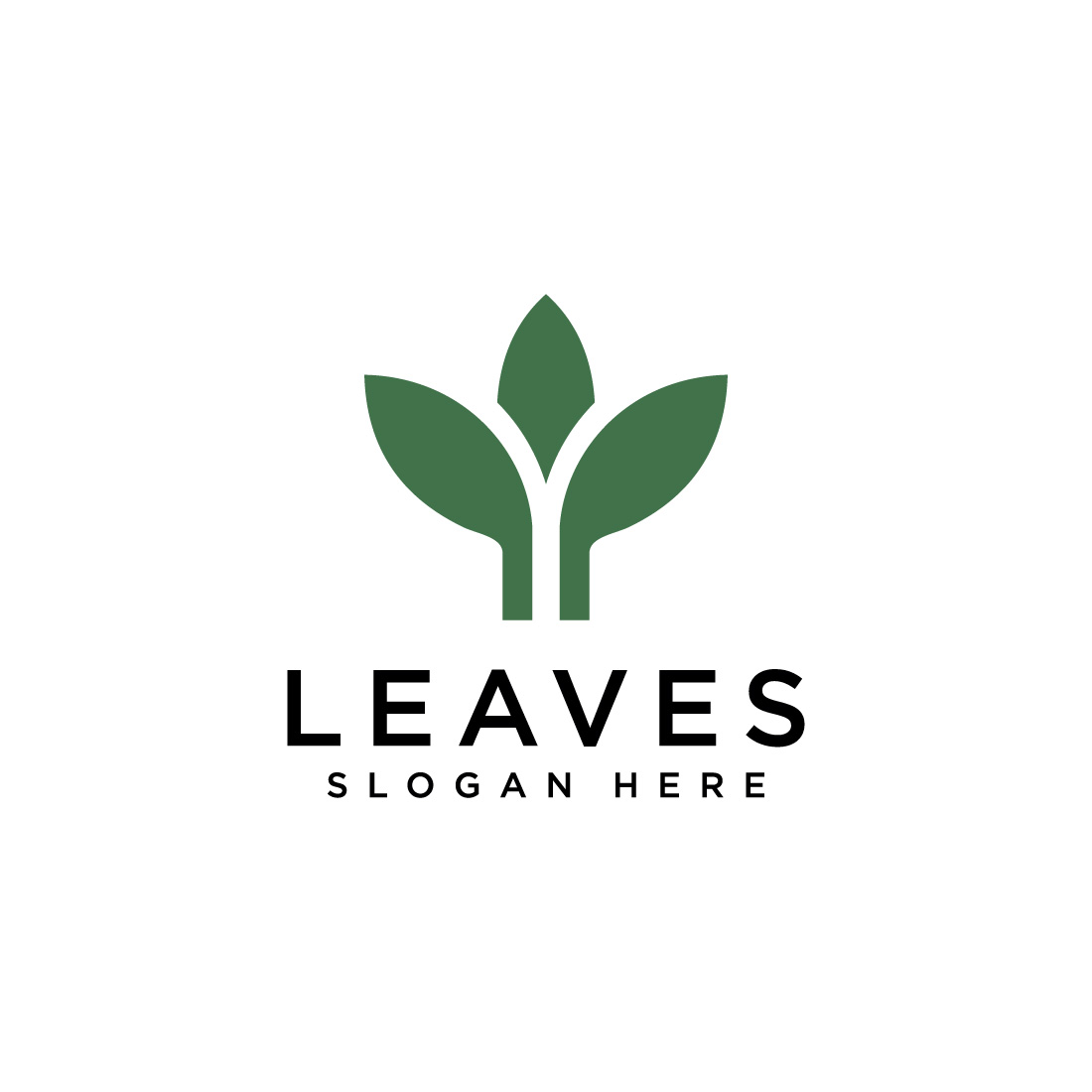 leaf nature logo design preview image.