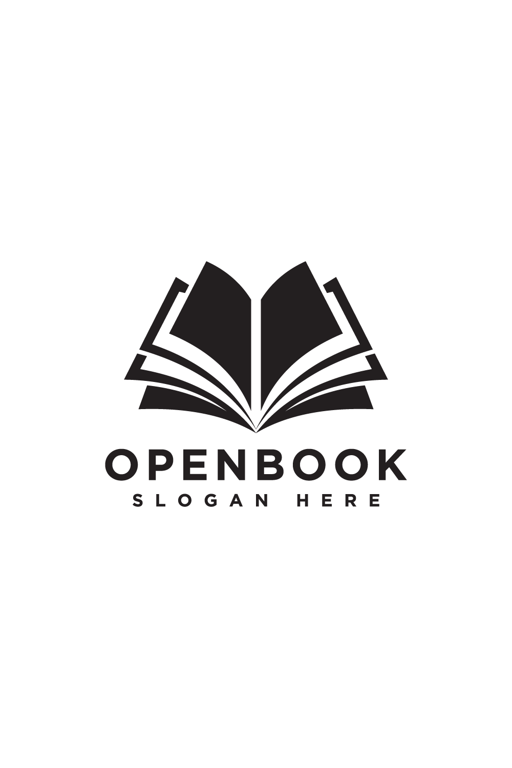 open book logo design pinterest preview image.