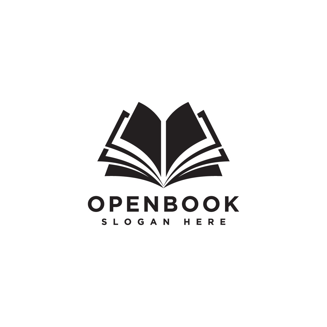 open book logo design preview image.