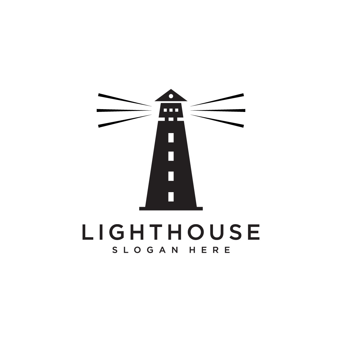 lighthouse logo design preview image.