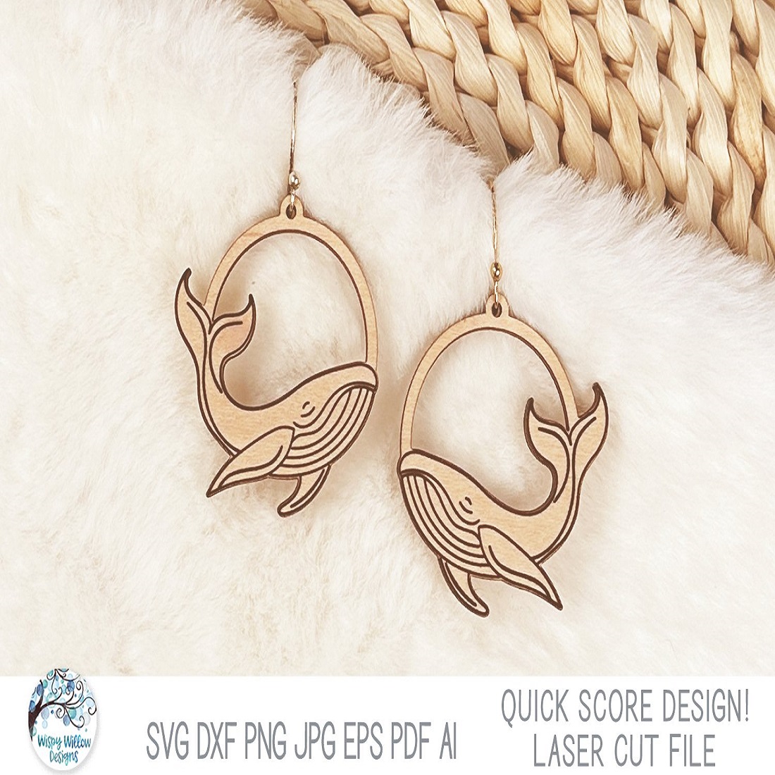 44 whale ocean earrings svg laser cut sea animal jewelry 453