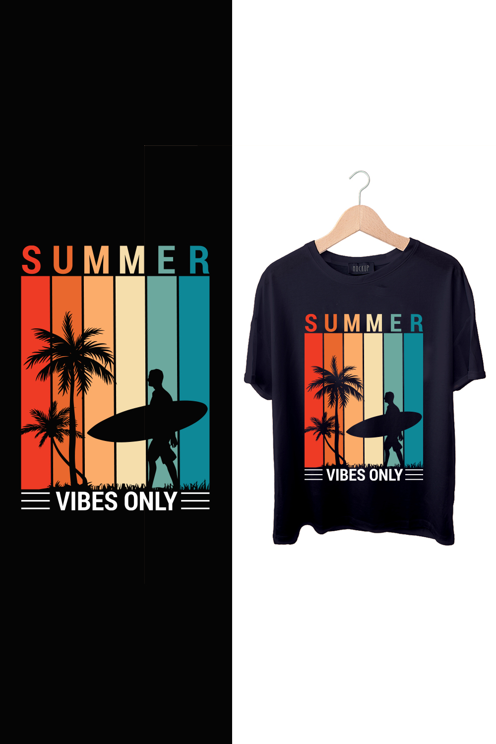 Summer T-Shirt Design pinterest preview image.