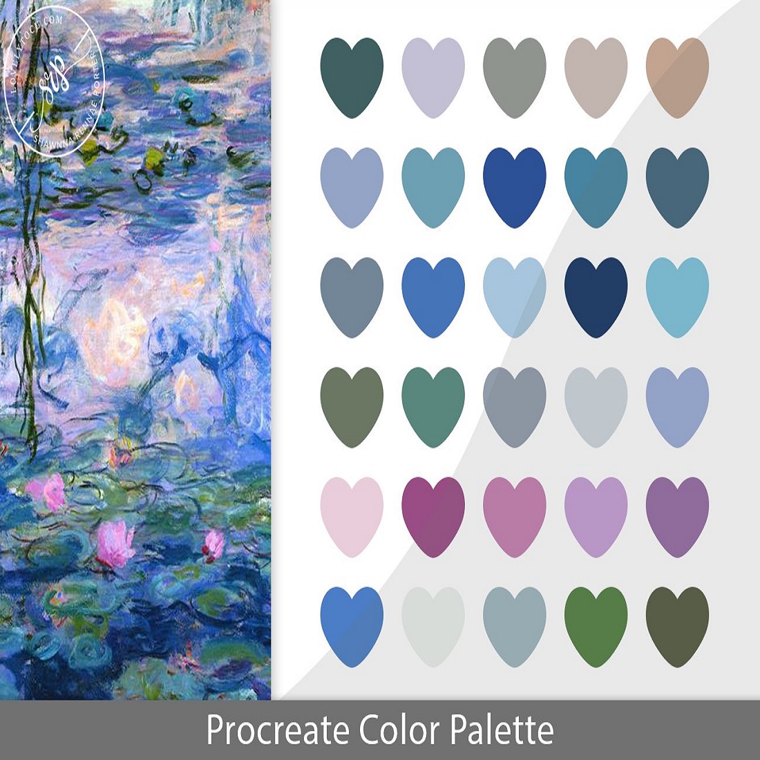 Procreate color palette plugin, color swatches cover image.