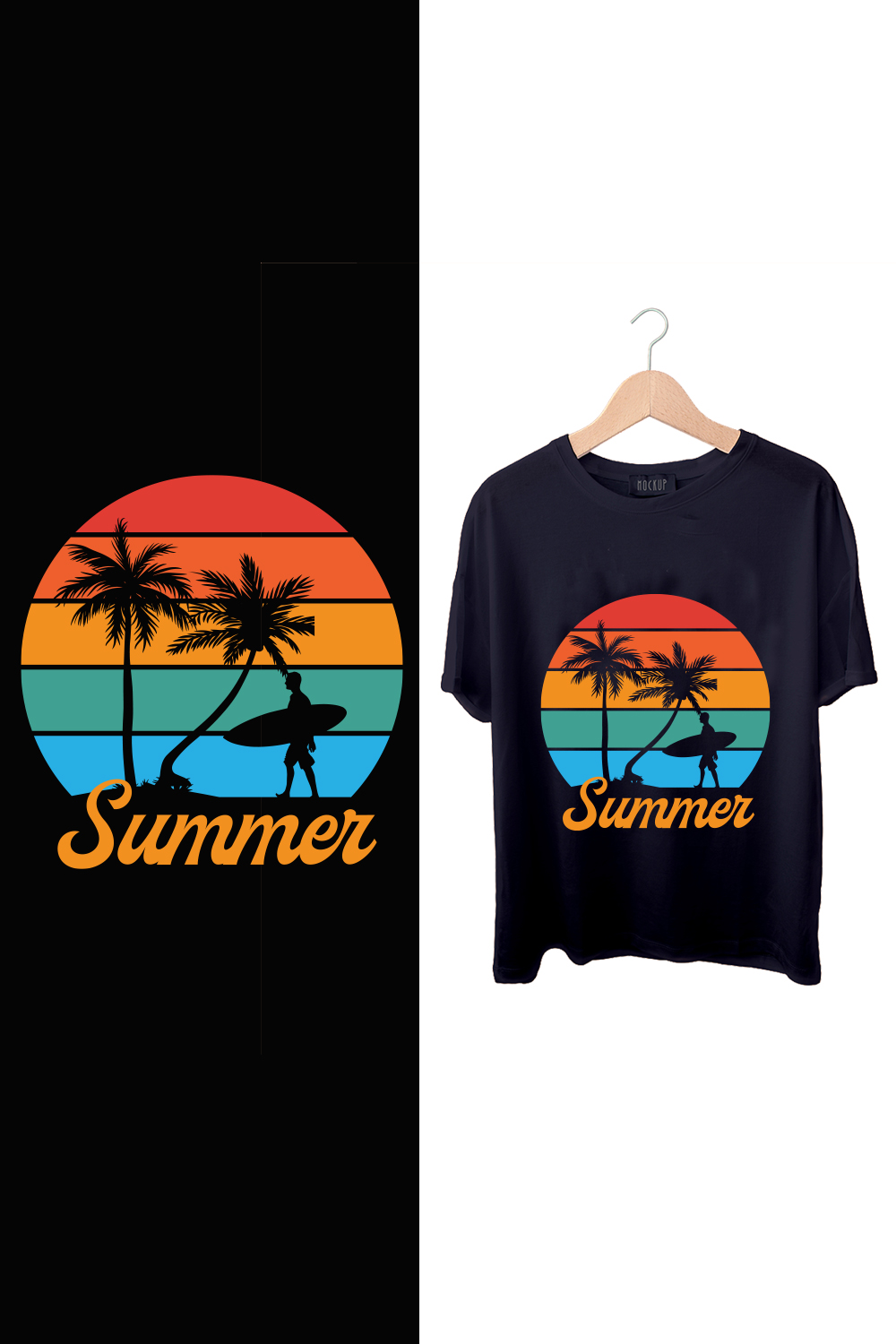 Summer T-Shirt Design pinterest preview image.