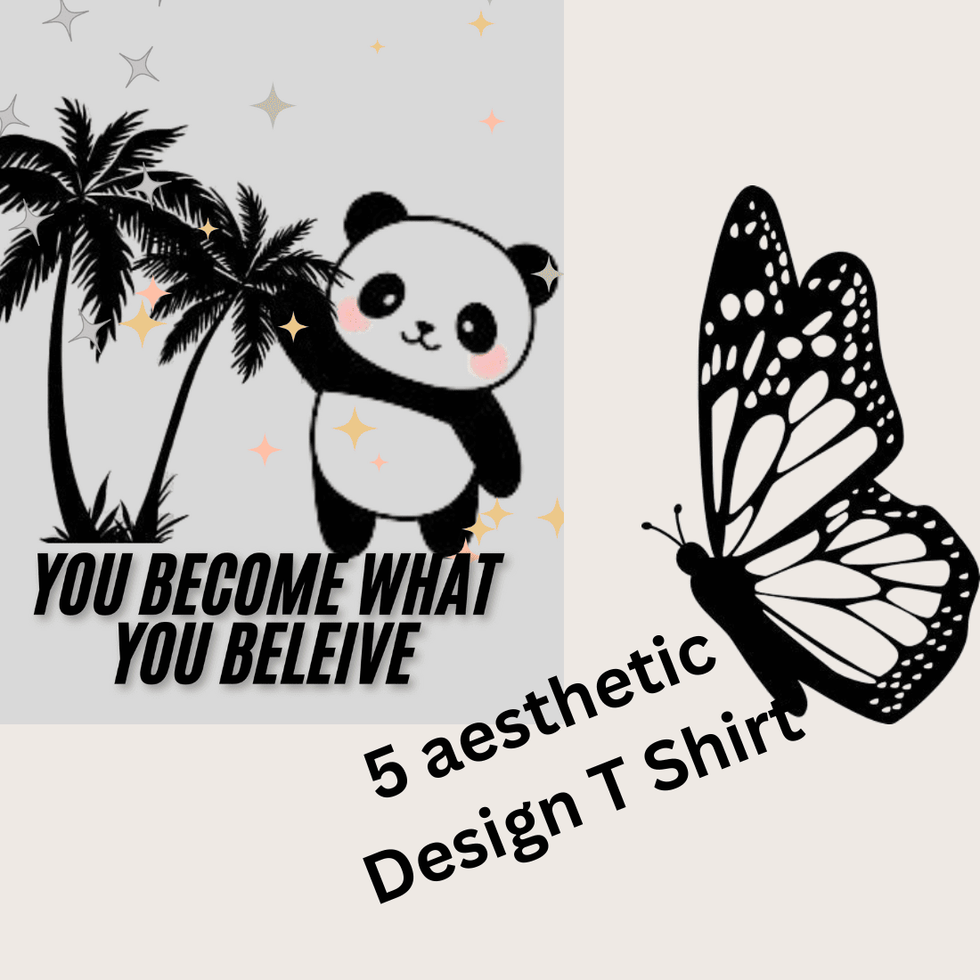 5 Aesthetic Design T shirts preview image.