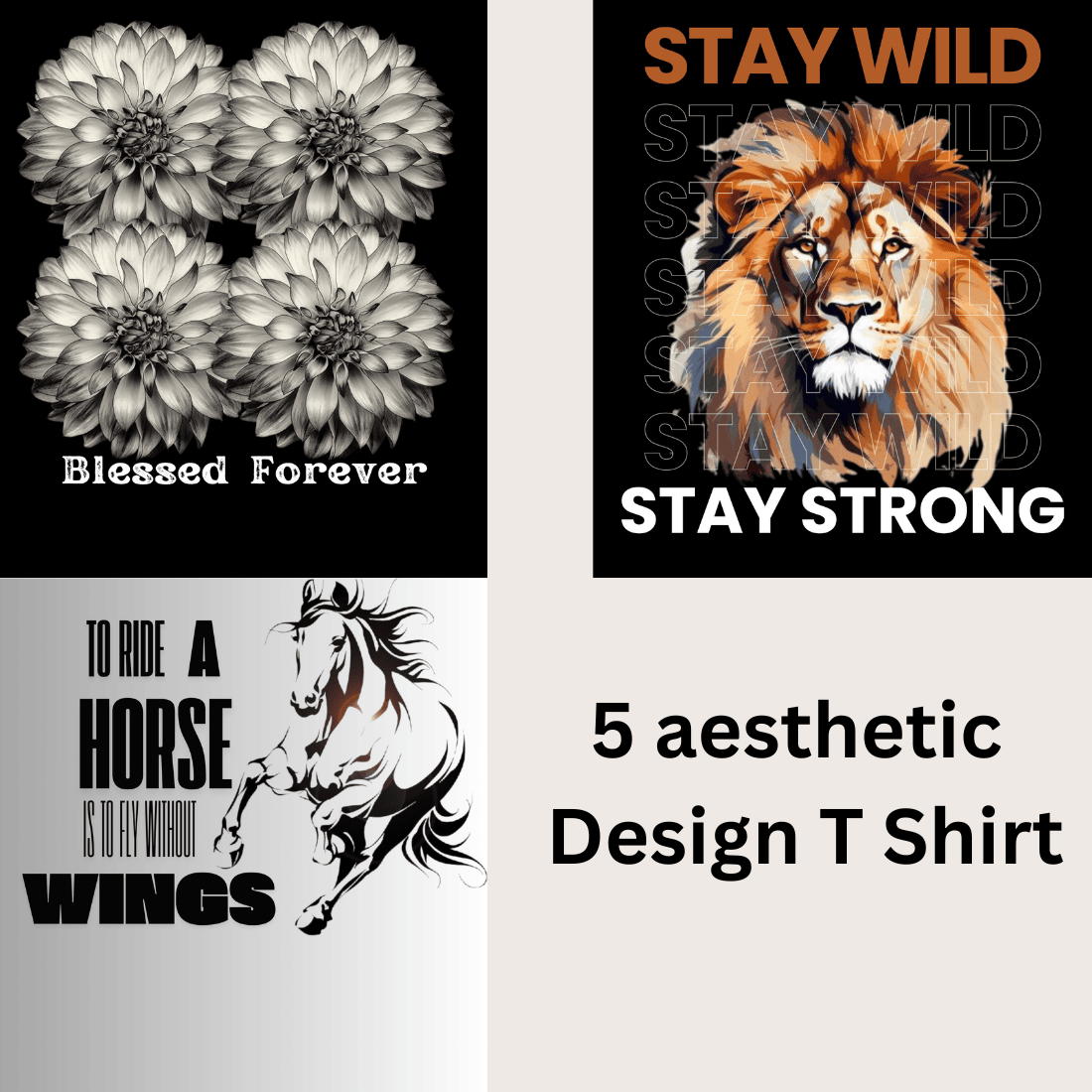 5 Aesthetic Design T shirts cover image.