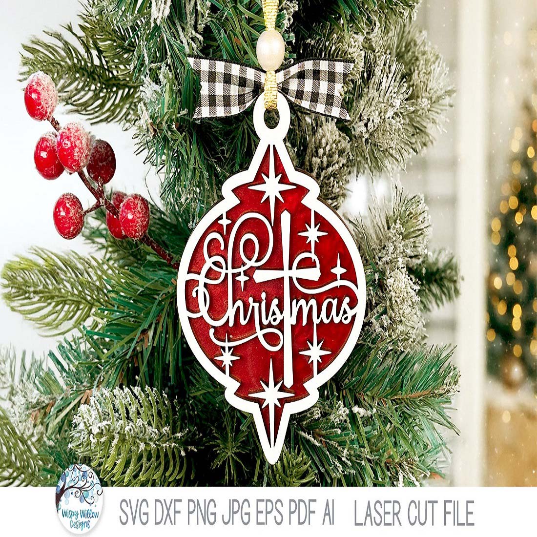 Christmas Religious Arabesque Ornament for Glow forge Laser preview image.