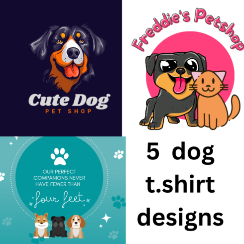 Dog tshirt design cover image.