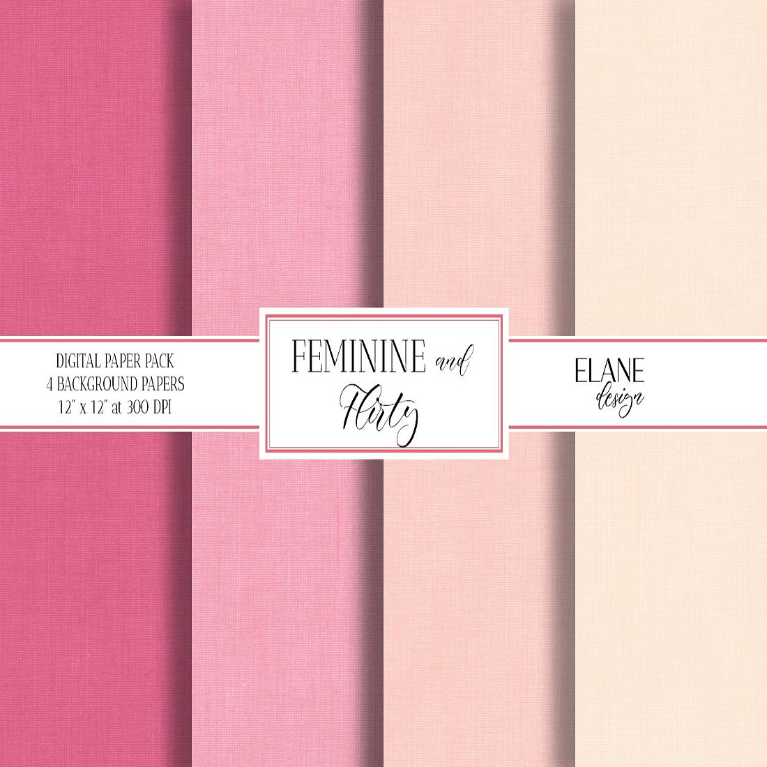 Feminine Colors Digital Paper, Valentine Backgrounds cover image.