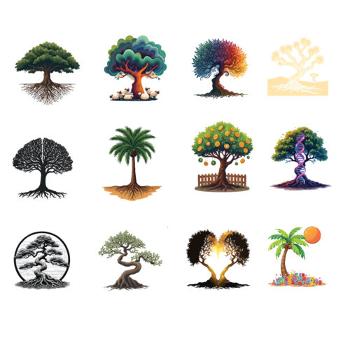 Master Bundle: 12 Premium Vector Tree Designs cover image.