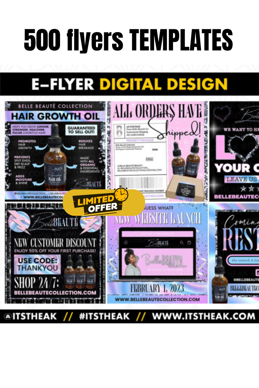 500 FLYERS TEMPLATES pinterest preview image.