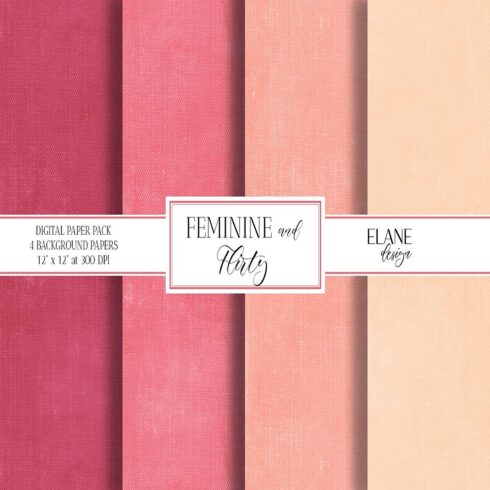 Feminine Colors Digital Paper, Valentine Backgrounds cover image.