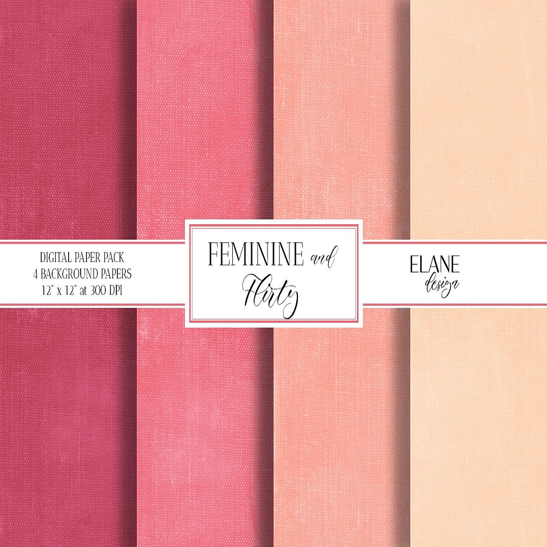 Feminine Colors Digital Paper, Valentine Backgrounds cover image.