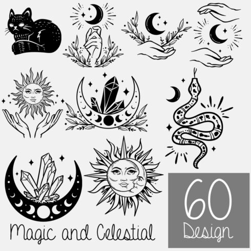 Magic and Celestial Bundle 60 Design cover image.