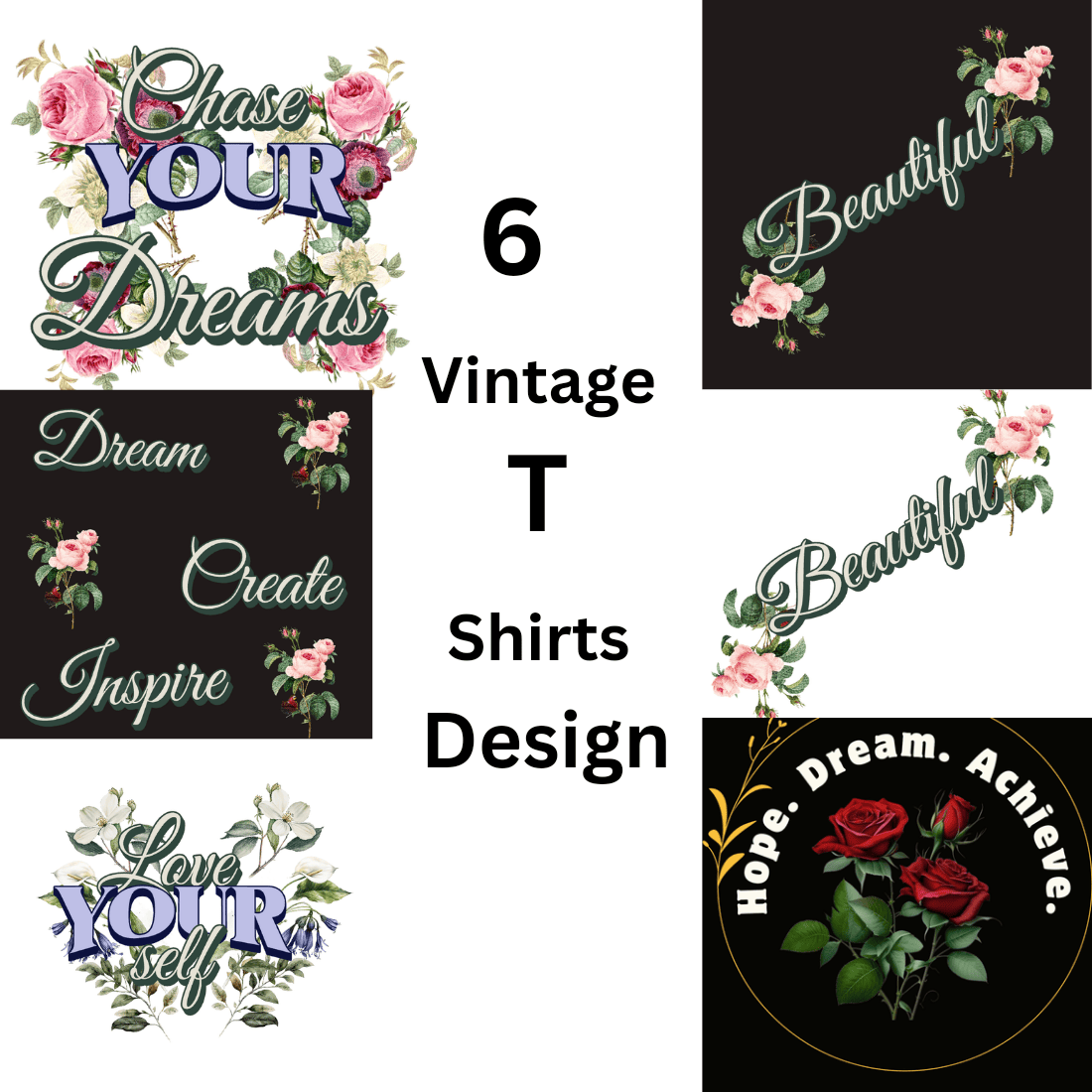 Vintage T-shirts Design preview image.