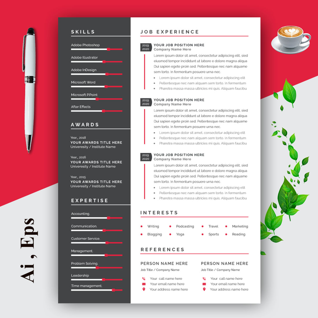 Resume and Cover Letter Layout preview image.