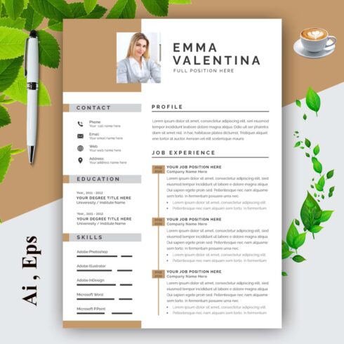 Clean and Professional Resume Layout cover image.