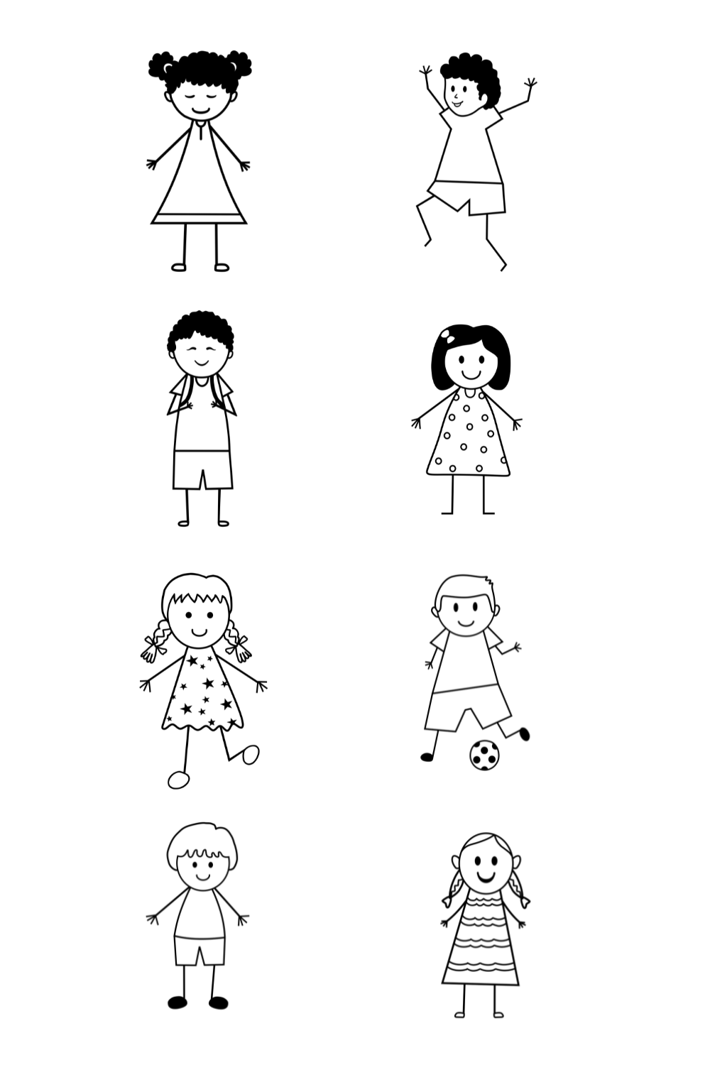 SVG Stick Figures pinterest preview image.