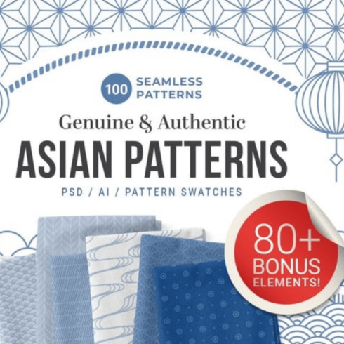 100 Asian Patterns, Genuine Authentic + 80 BONUS ELEMENTS cover image.