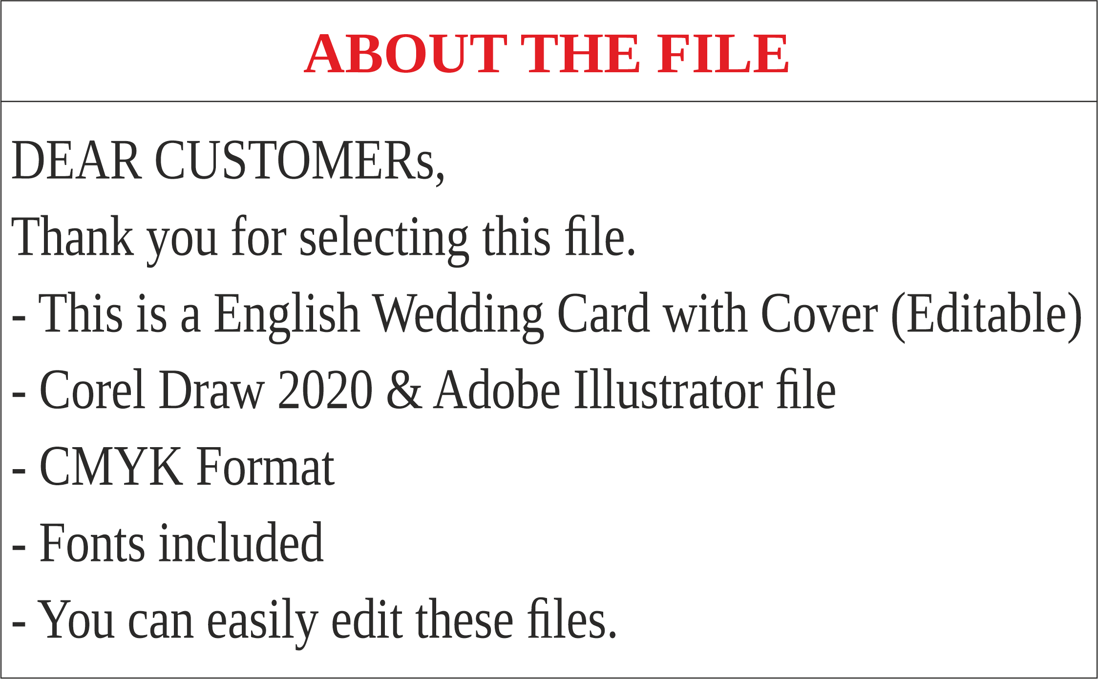 about the wedding invitation file 226