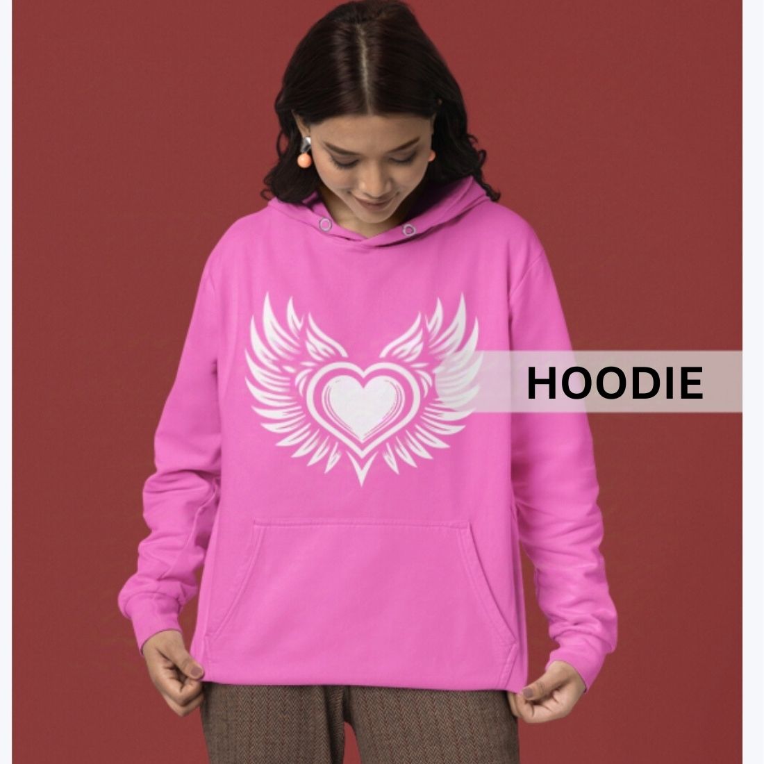 Cute heart hoodies designs preview image.